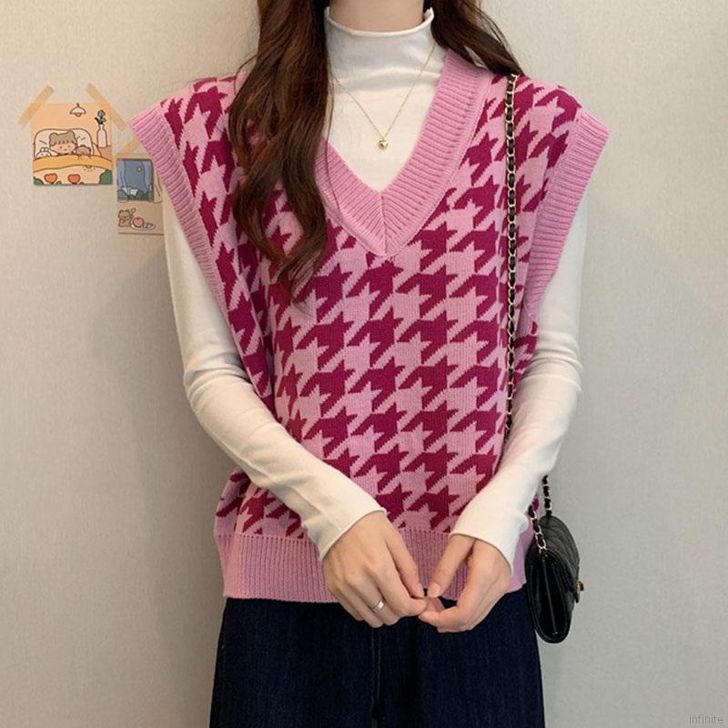 Áo Khoác Gile Dáng Rộng Kẻ Sọc Lưới Thời Trang Thu Đông Dành Cho Nữ | BigBuy360 - bigbuy360.vn