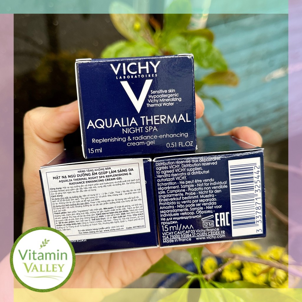 (Minisize Vichy) Mặt Nạ Ngủ Dưỡng Ẩm Giúp Làm Sáng Da Vichy Aqualia Thermal Night Spa 15ml