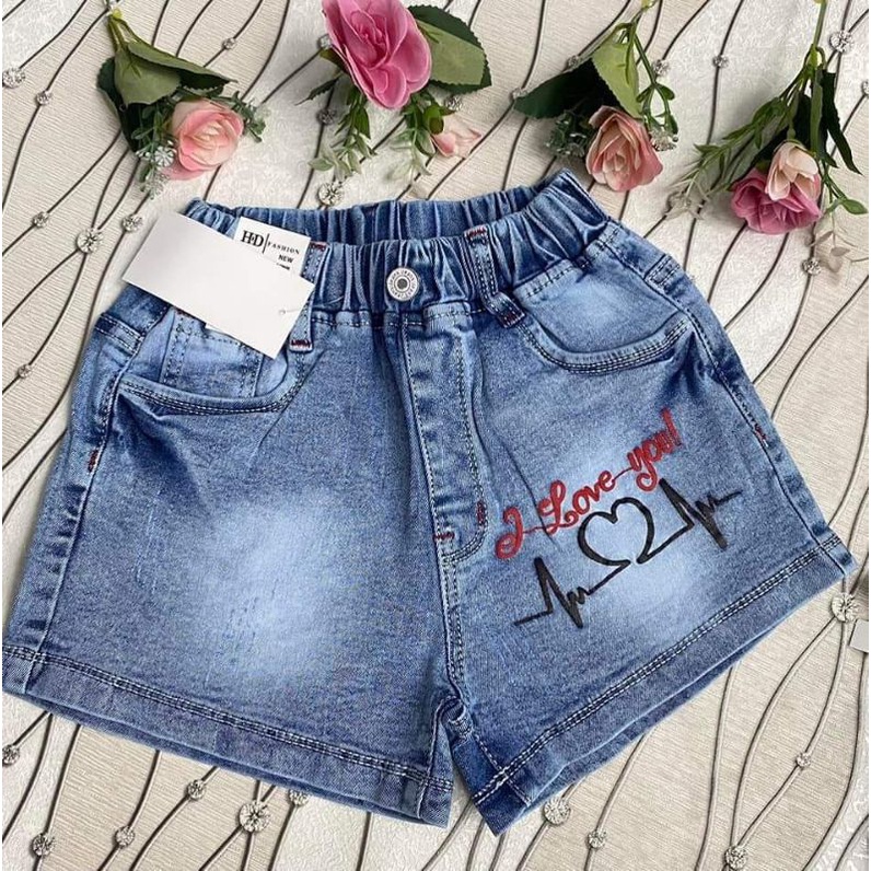 Quần Jeans Đùi Bé Gái Size Nhí Dễ Thương Chất Mềm Co GiãnTừ 8kg Đến 25kg
