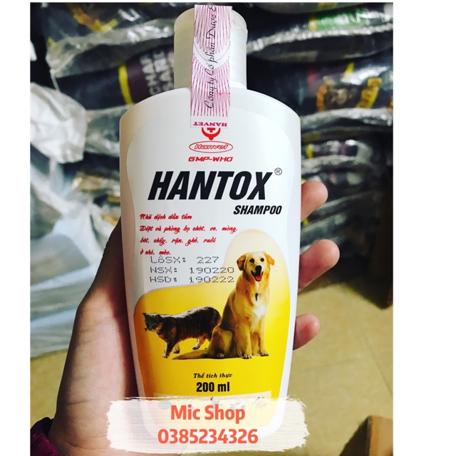 Sữa tắm Hantox diệt ve rận bọ chét ghẻ chó mèo 200ml