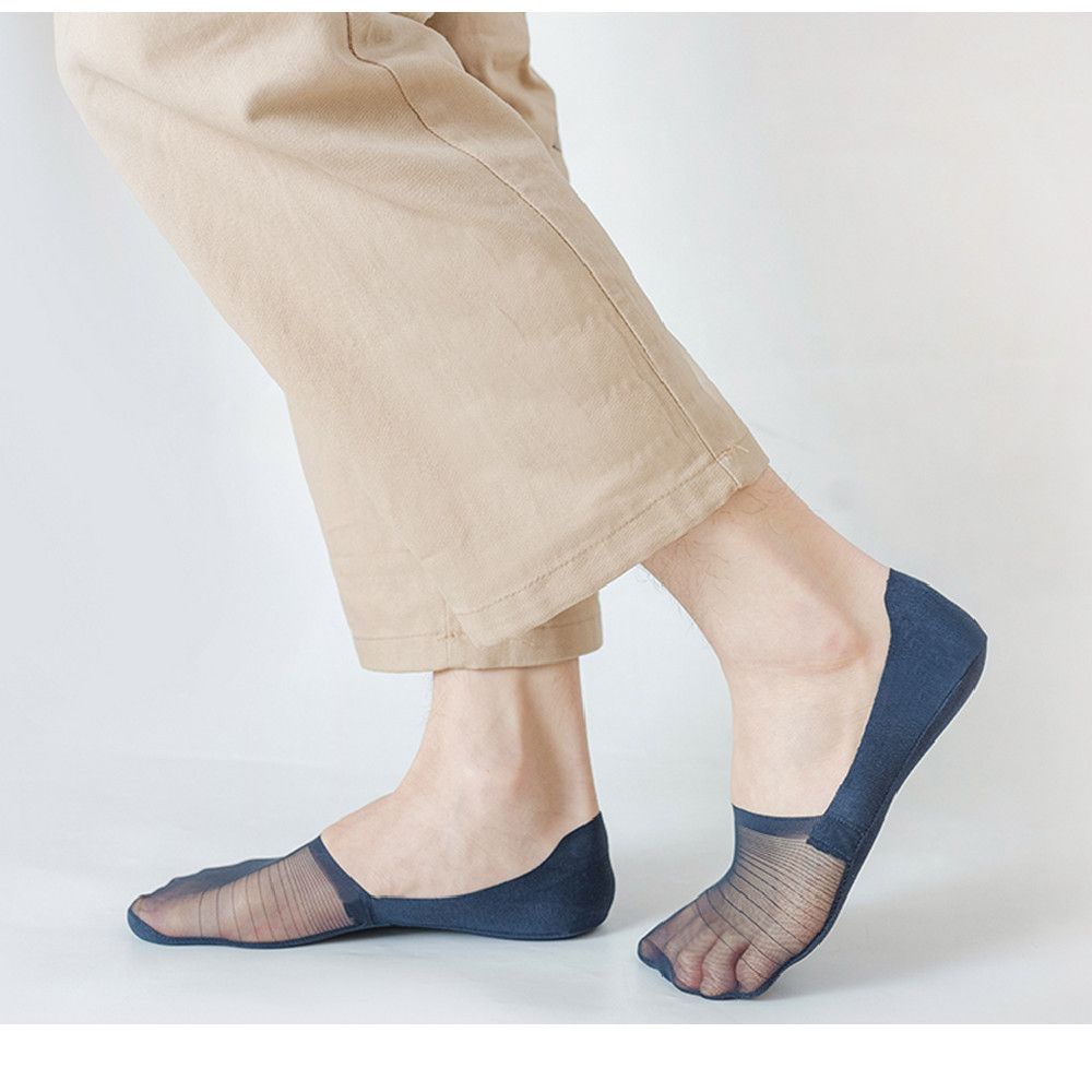 Vớ lưới cổ thấp thoáng khí chống trượt thời trang đơn giản cho nam
