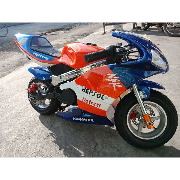 Xe moto mini, động cơ 2 thì chạy xăng pha nhớt 50cc/Ahìu shop