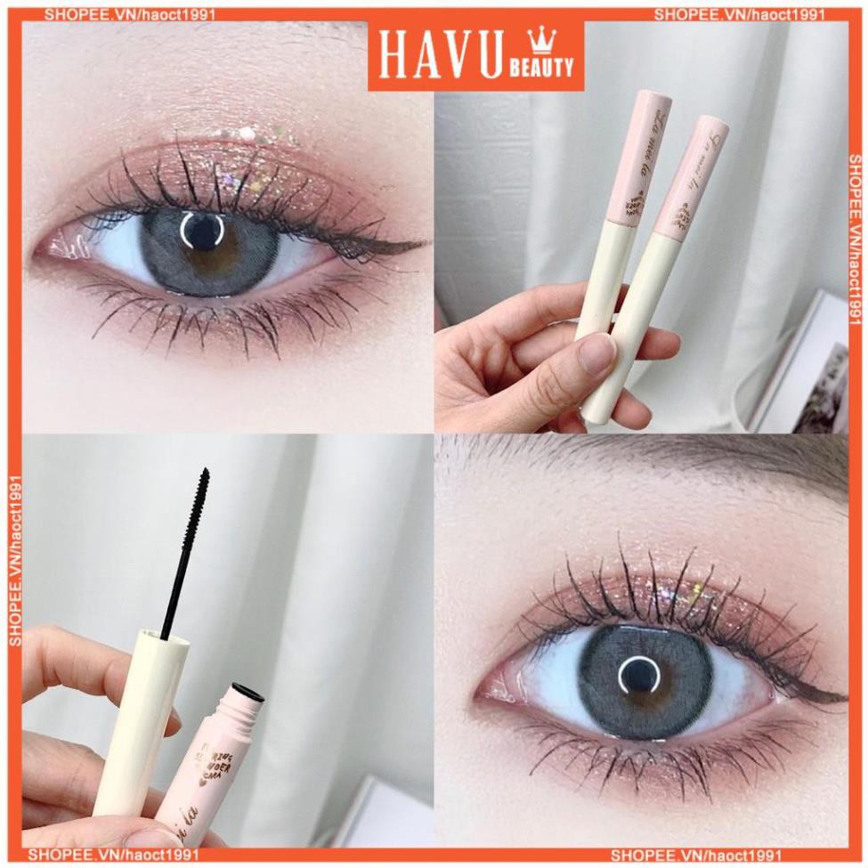 Mascara Chuốt Mi Lameila Siêu Mảnh Tơi Mi Lameila Skinny Microcara Vỏ Hồng 2 màu đen nâu - HAVU Beauty