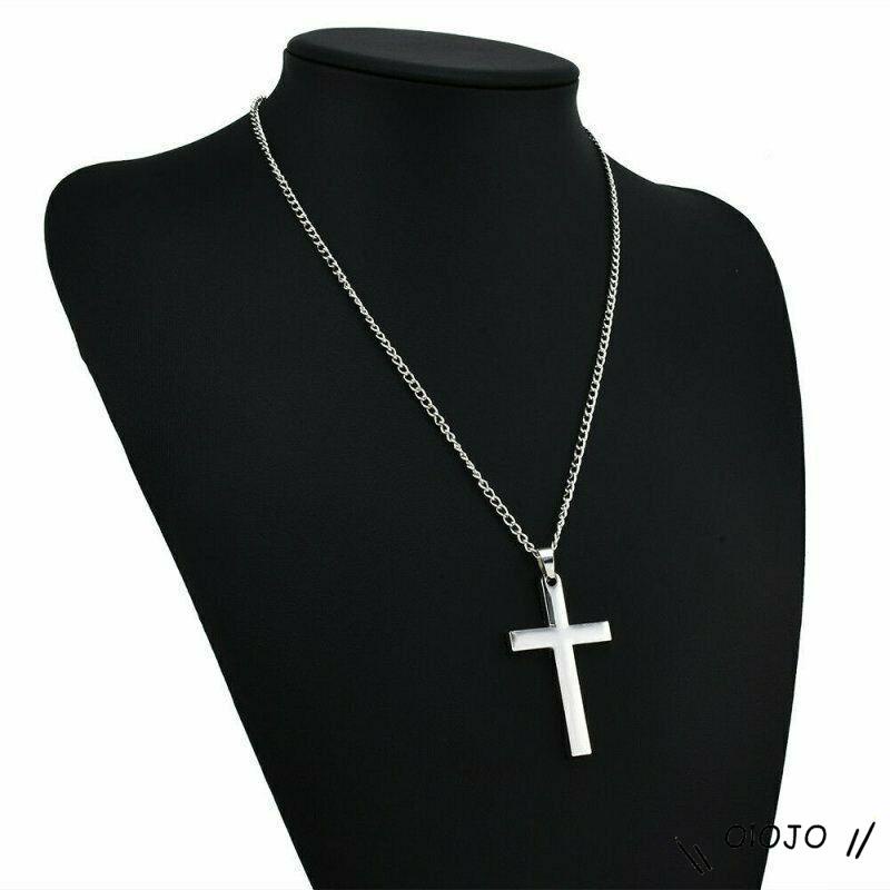 Vòng cổ dạng dây xích với mặt hình chữ thập bằng thép titan cá tính cho nam và nữ