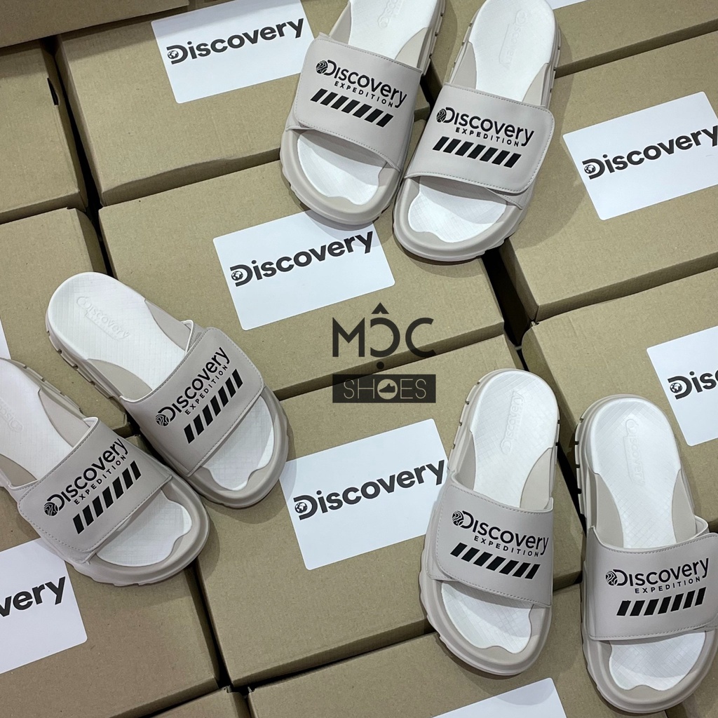[CHÍNH HÃNG] Dép quai dán DISCOVERY - màu *Beige Đen* - CODE: DXLP2101N BES