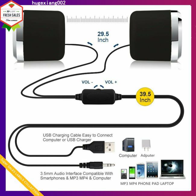 Loa Máy Tính Jack 3.5mm Âm Thanh Sống Động Chất Lượng Cao | BigBuy360 - bigbuy360.vn