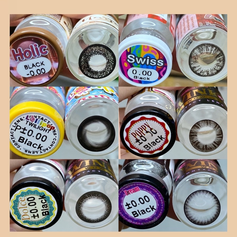 50 mẫu lens Đen _Black HOT size giãn to không độ mới nhất. Kính giãn tròng đen(free ship)