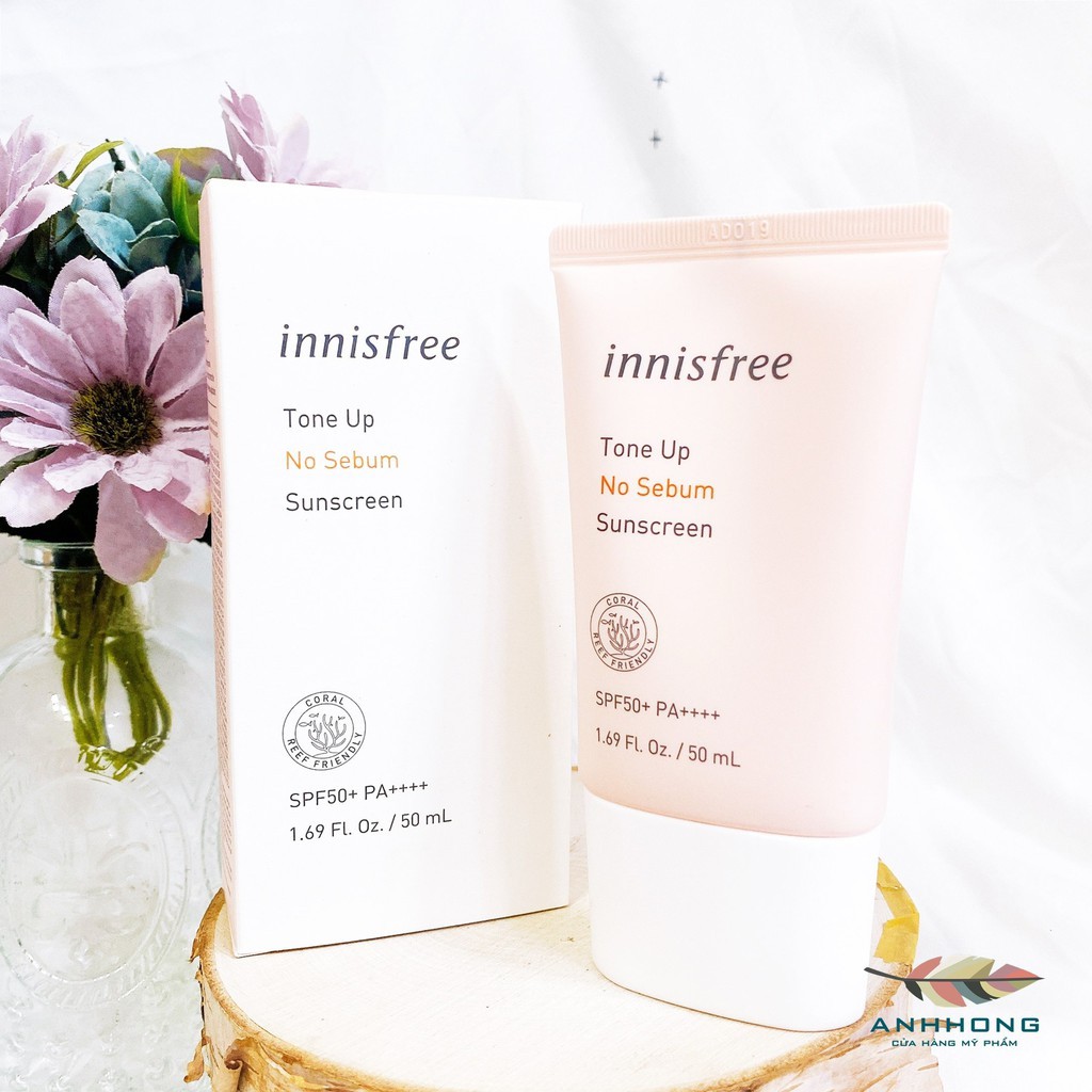 Kem chống nắng kiềm dầu Innisfree Tone Up No Sebum Sunscreen 50ml SPF 50+ PA ++++