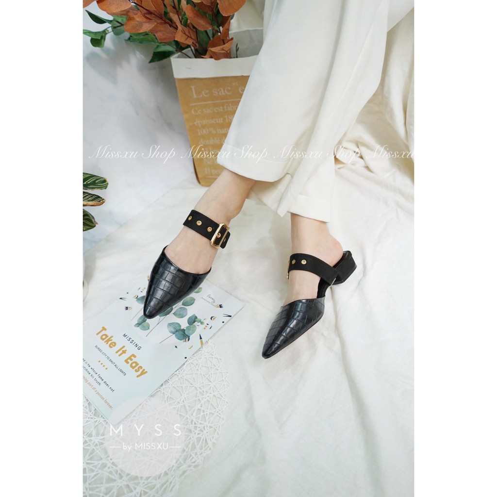 Giày sục nữ mũi nhọn cài khoen 2cm thời trang MYSS - SU50