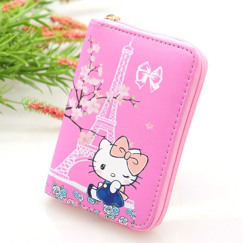 Ví Ngắn Da PU Hình Hello Kitty Cho Bé Gái