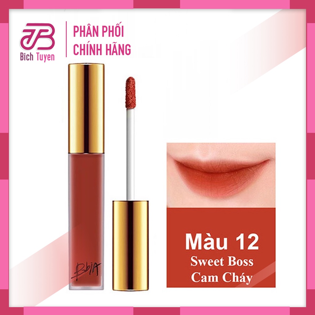 Màu 12 - Son Kem Lì BBia Last Velvet Lip Tint Version 3 Màu 12 Cam cháy - Son Bbia last velvet lip tint Sweet Boss
