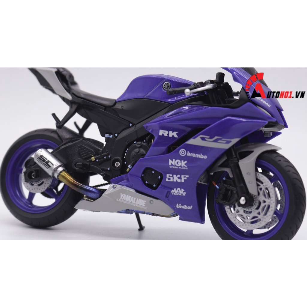 MÔ HÌNH XE YAMAHA R6 BLUE ĐỘ PÔ SC 1:12 AUTONO1 D159