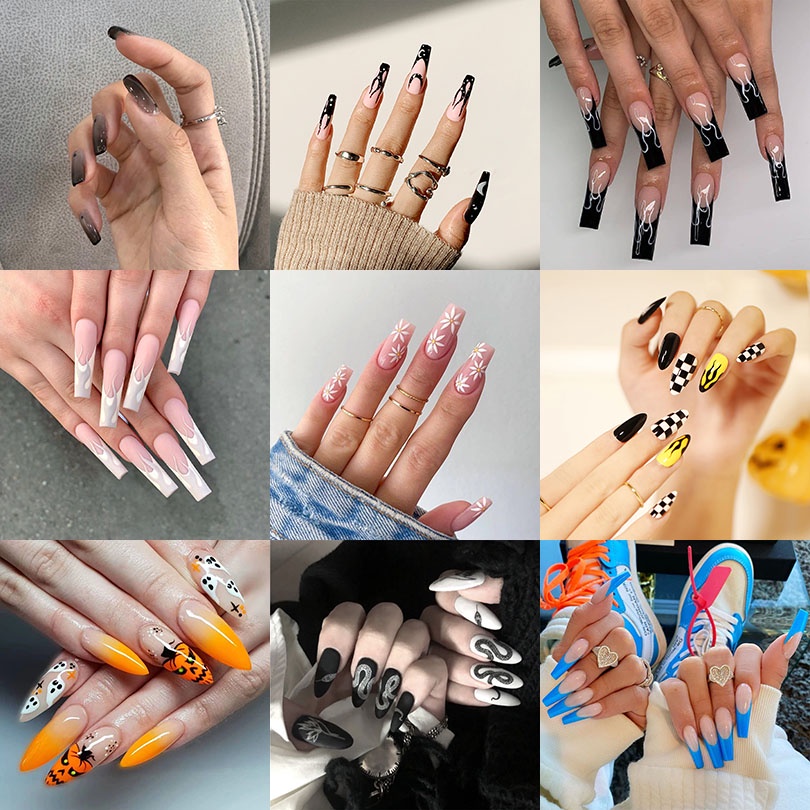 Bộ 24 móng tay giả phong cách thời trang xinh xắn cho nữ