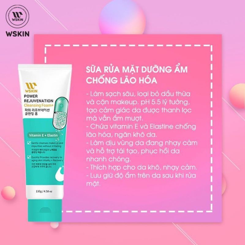 Wskin Power Rejuvenation(Sữa rửa mặt dưỡng ẩm chống lão hoá )