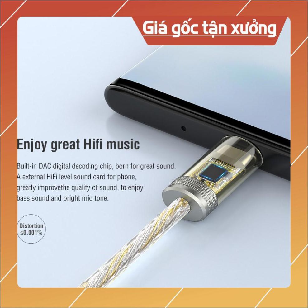 Đầu chuyển adapter Type-C sang jack tai nghe Audio 3.5mm hiệu Nillkin DAC Decoding Amplifier Pro truyền 32bit / 384kHz