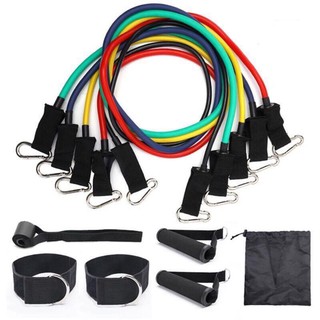 Bộ Dây Ngũ Sắc Tập Gym Đàn Hồi Cao Cấp 11 món