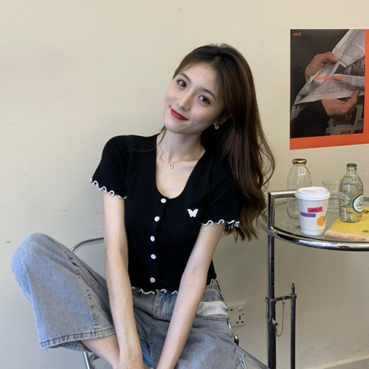 Áo len tăm tay lỡ cao cấp, Áo dệt kim ngắn tay nữ phong cách ulzzang Hàn Quốc C33 - Maoshop | BigBuy360 - bigbuy360.vn