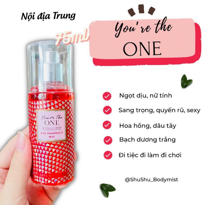Xịt Thơm Body mist 75ml tiện dụng. Xịt Thơm Nội Địa Trung