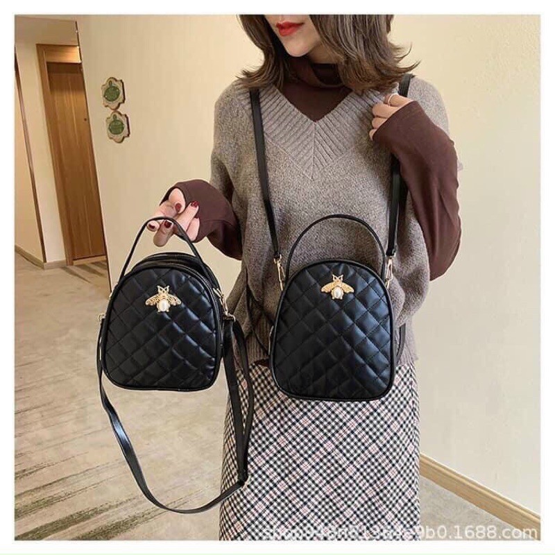 Balo Nữ Mini ♥️FREESHIP♥️ Balo Con Ong Đeo 2 Dáng