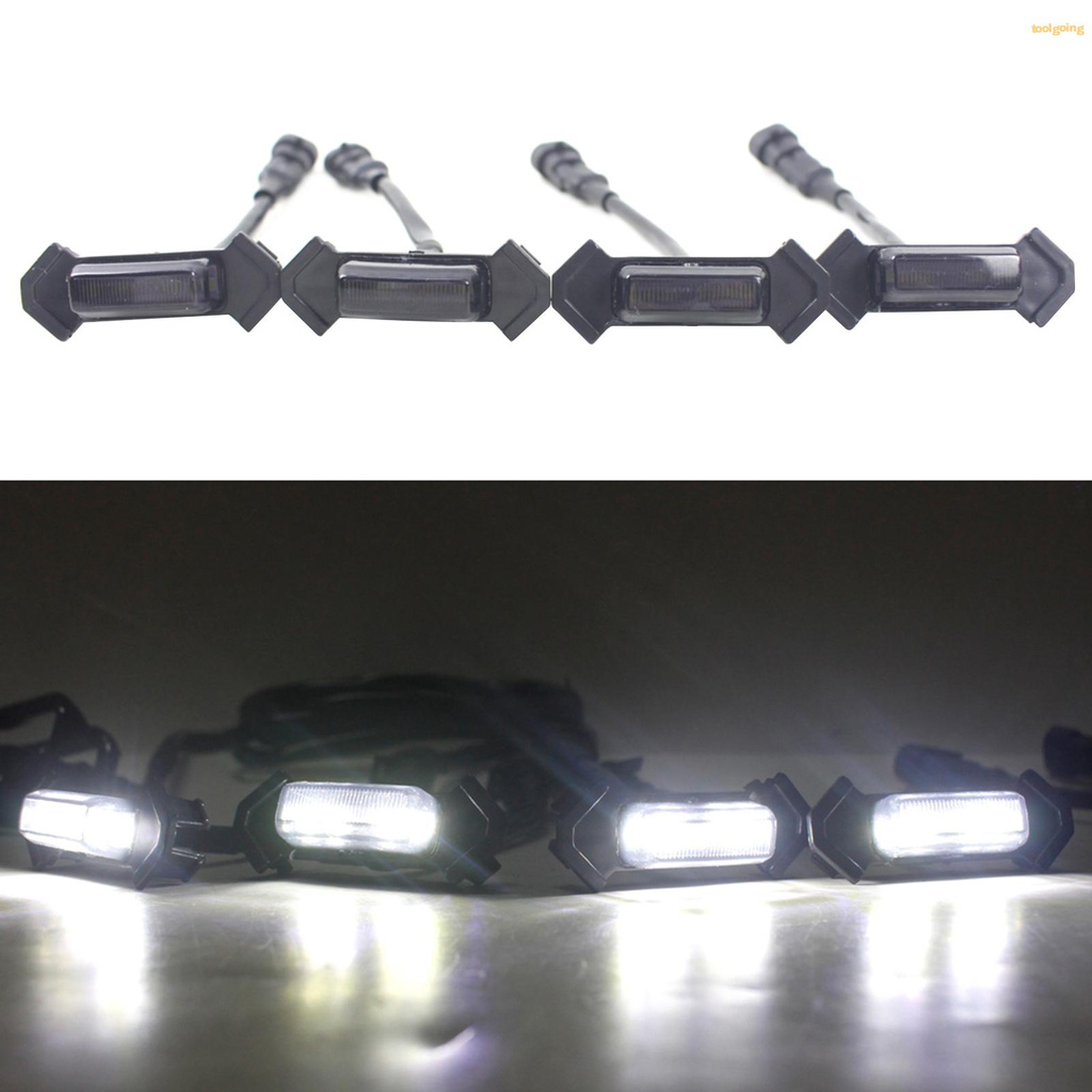 Set 4 Đèn Led Gắn Lưới Tản Nhiệt Trước Kèm Cầu Chì Thay Thế Cho Toyota Tacoma 2016-2019