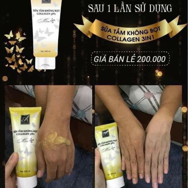 SỮA TẮM KHÔNG BỌT  #COLLAGEN 3IN1