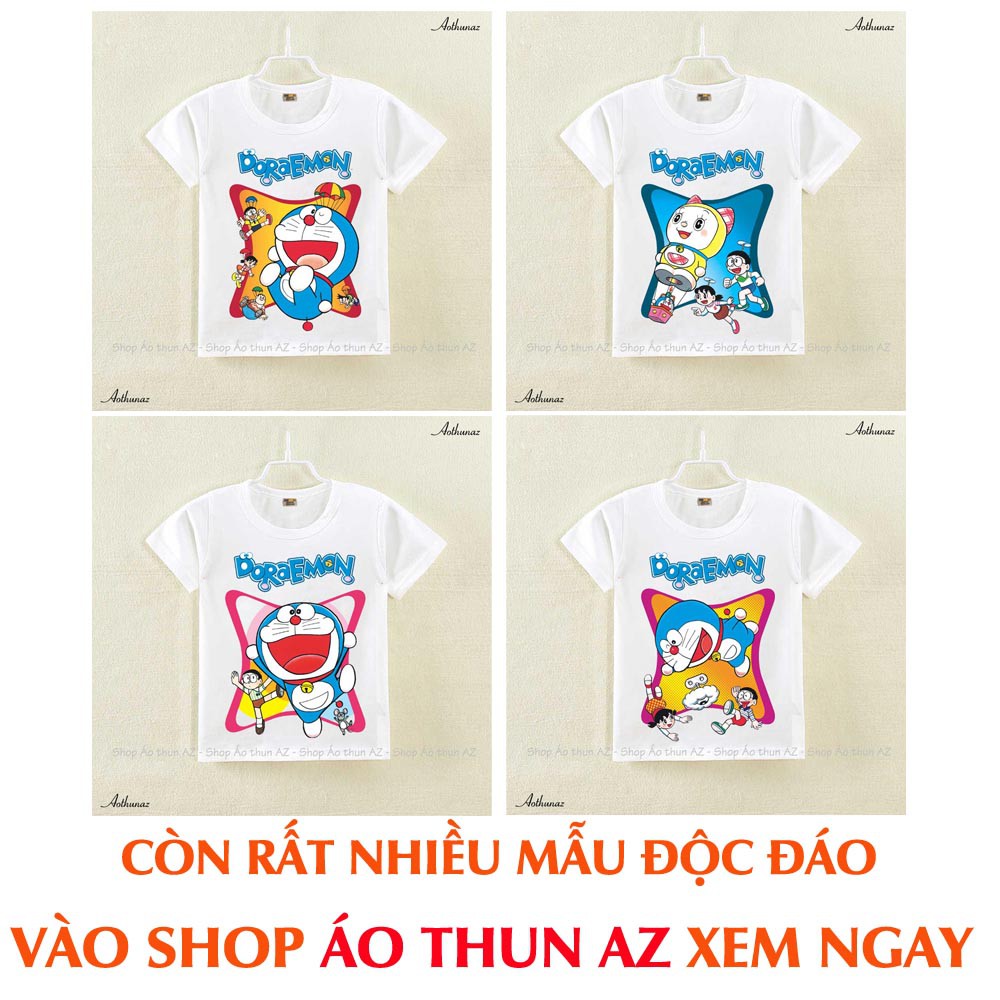 Áo thun in hình Doraemon ( có size trẻ em ) - Cotton Thái Doremon M2425