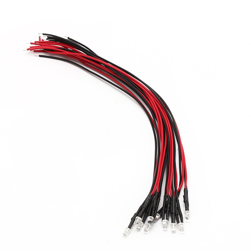 Set 10 sợi đi ốt đèn LED DC 12V 18cm 3mm Pre