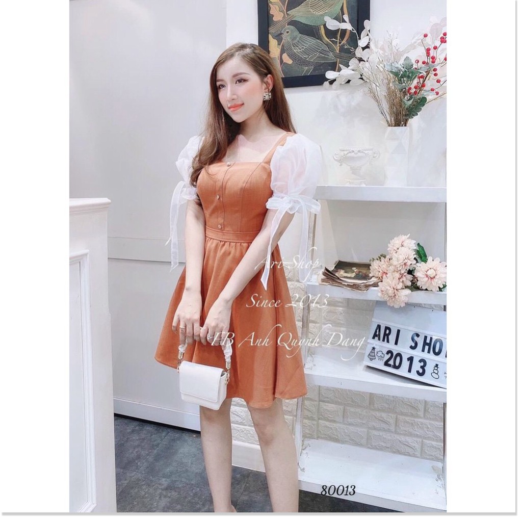 ĐẦM PHỐI VOAN,2 MÀU SINH DỘNG,HOẠ TIẾT TRƠN NHƯNG VÔ CÙNG SINH ĐỘNG LANA FASHION