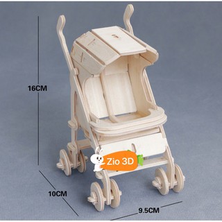 Mô hình lắp ráp gỗ 3d xe đẩy