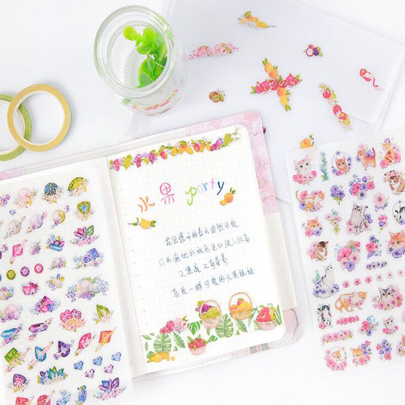 Set 6 Miếng Dán Trang Trí Hình Mèo Dễ Thương