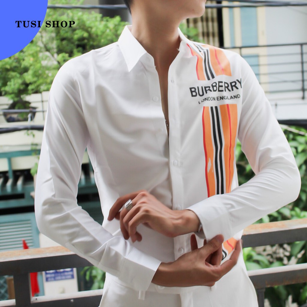 [SIÊU GIẢM GIÁ] SMI15 Áo sơ mi nam nữ cặp đôi chất liệu kate lụa in họa tiết BURBARRY | BigBuy360 - bigbuy360.vn