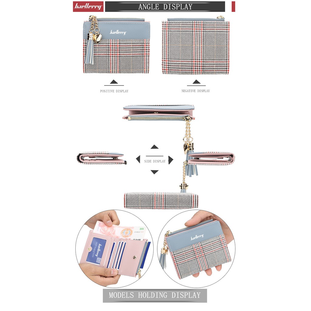 [FREESHIP, HỎA TỐC]bóp vi nữ mini Baellerry nhỏ xinh kèm dây tua rua và mặt trái tim - DR020