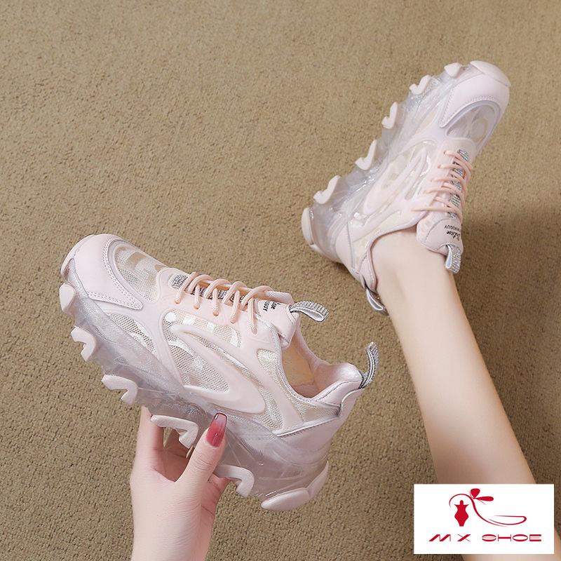 M & X ~  Giày Thể Thao Đế Dày Phối Lưới Mỏng Thoáng Khí Phong Cách Mới 2022