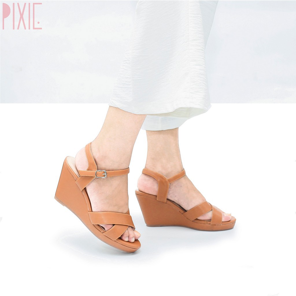 [Form Nhỏ] Giày Sandal Đế Xuồng Quai Chéo 7cm Pixie P207 | BigBuy360 - bigbuy360.vn