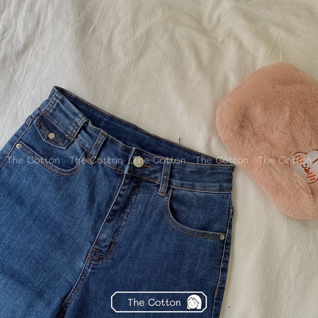 Quần Jeans Ống Rộng TheCotton Quần Jeans Ống Suông Lưng Cao Dáng Dài ẢNH THẬT