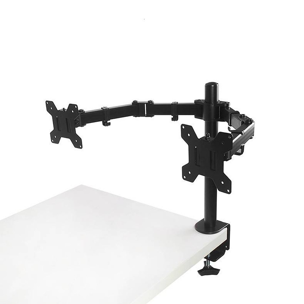 Arm treo 2 màn hình máy tính m052, M052S kẹp bàn, xoay 360 độ, giá treo màn hình 10-27inch tải 8kg rẻ hơn H160, H180