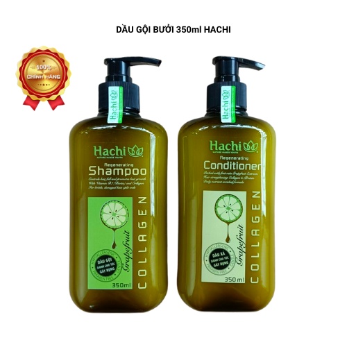 ⚘⚘⚘Cặp dầu gội xả kích thích mọc tóc và ngăn ngừa tóc gãy rụng bưởi HACHI 350ml [ 1Gội +1Xã ]