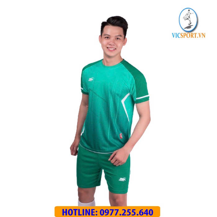 Áo Đá Banh Không LOGO  RIKI GEM Xanh Rêu chất lượng thoáng mát Cao Cấp - Vicsportvn