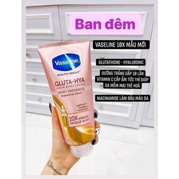 Vaseline-Sữa dưỡng thể Vaseline Healthy Bright Gluta HYA Serum Burst Lotion 10X Thái Lan