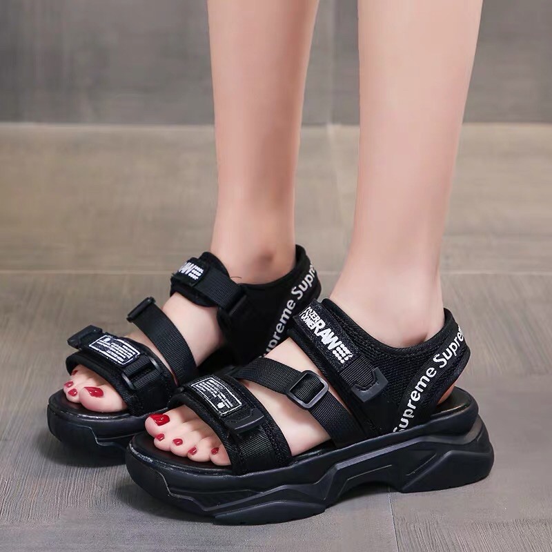 Sandal Nữ Đế Bánh Mì ❤️ FREESHIP ❤️ Dép Sandal Độn Đế 5cm Quai Chéo FS Siêu Hot