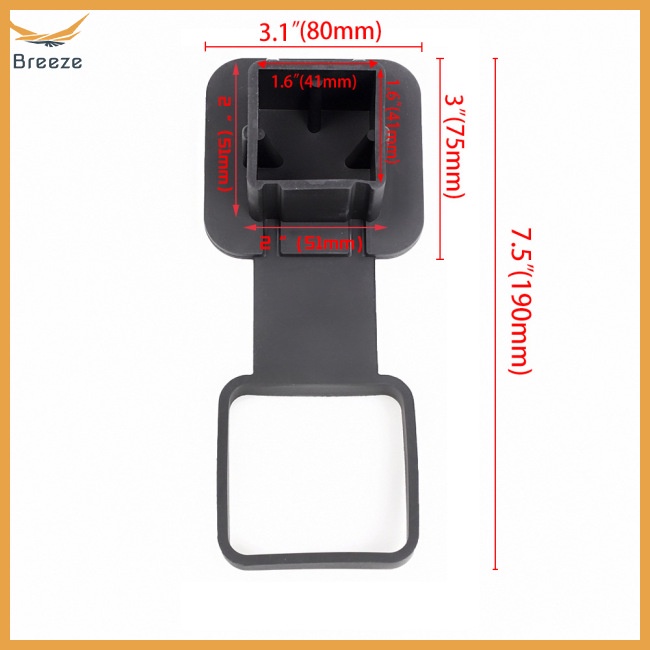 breeze Towing  Hook  Dust  Plug Square Mouth Protective Cover Car Modification Parts For 2 Inches 51mm Towing Cover | BigBuy360 - bigbuy360.vn
