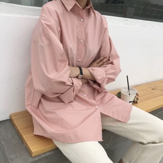 🌸ORDER 🌸 Áo sơ mi trơn Basic dáng oversize