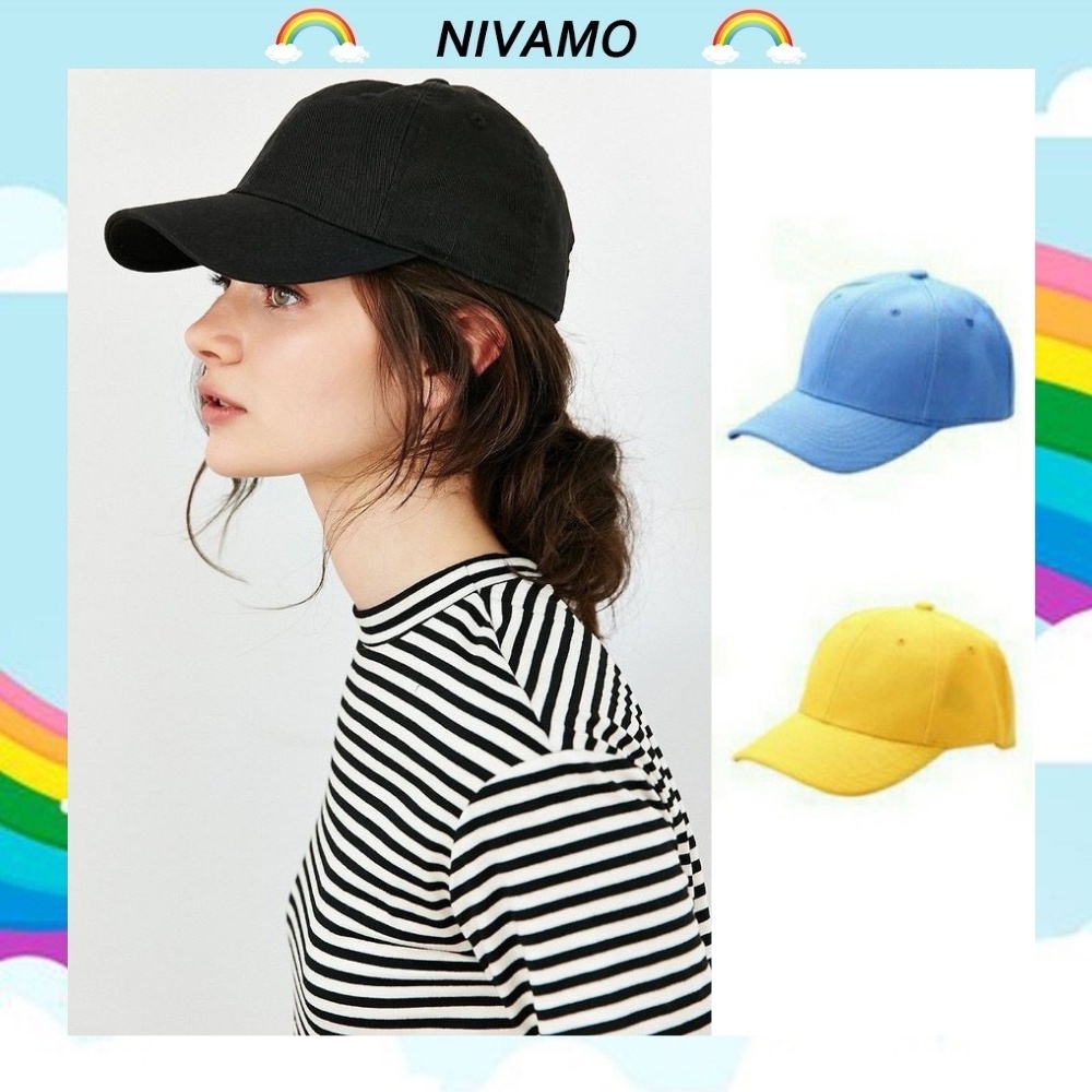 Nón lưỡi trai nam nón lưỡi trai nữ màu trơn basic MD01
