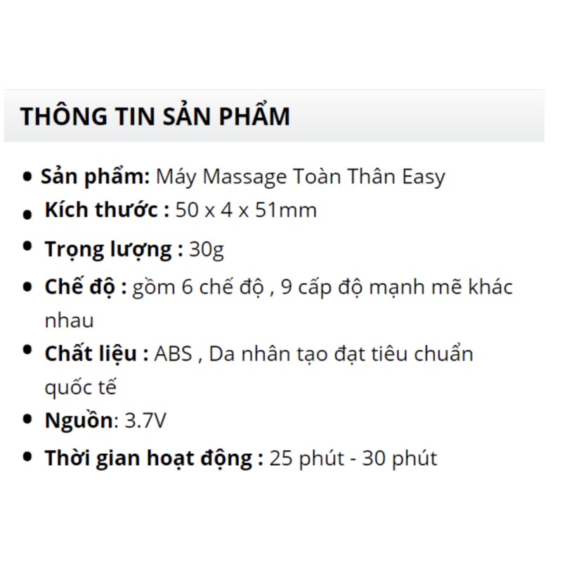 Miếng dán massage toàn thân đa năng đa cường độ EASY Cervical