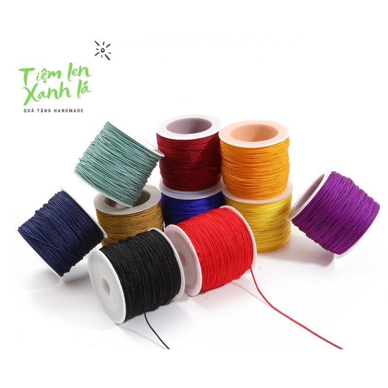Cuộn dây dù, dây ngọc đan vòng handmade size 0.8mm dài 50m