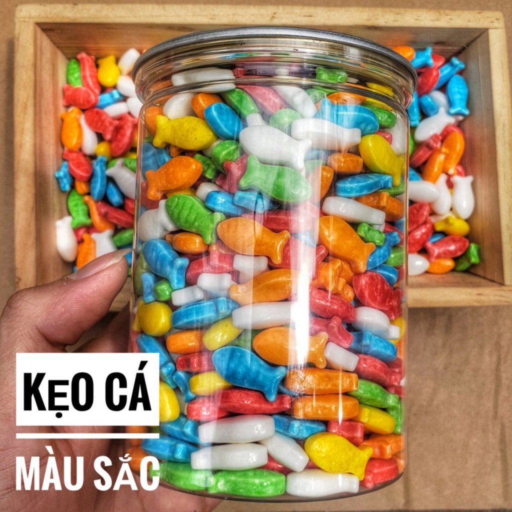 Kẹo Cá Màu Sắc Lon 500Gram - Kẹo Cứng - Kẹo Ngậm