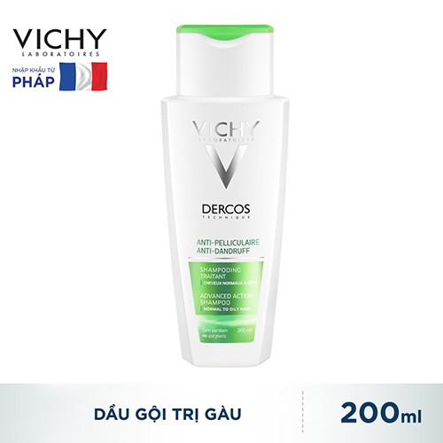 Dầu gội giúp giảm gàu dành cho da đầu dầu & ngứa Vichy Dercos Anti Dandruff Advanced Action Shampoo 200ml