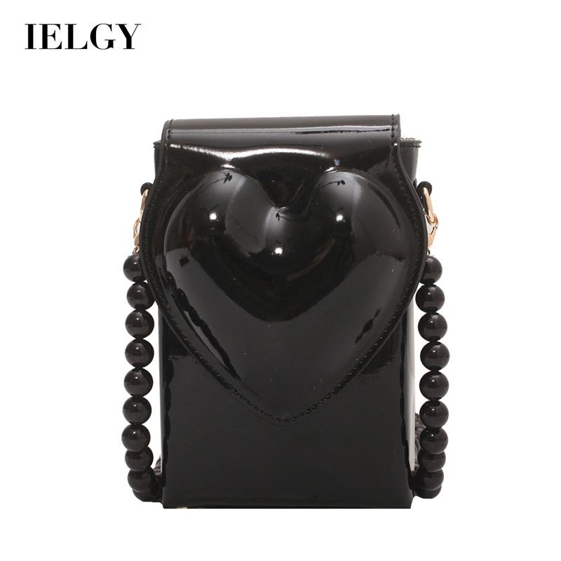 IELGY Túi Đeo Chéo Da Bóng Hình Vuông Nhỏ Đơn Giản Dành Cho Nữ