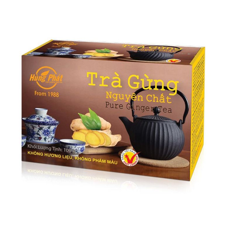 Trà Gừng Nguyên Chất 100g - Thương Hiệu Hùng Phát