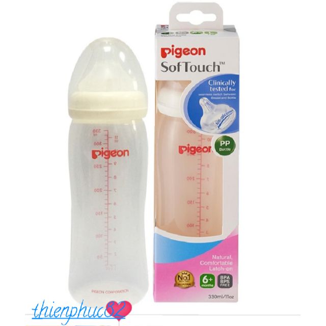 Bình sữa Pigeon cổ rộng 330ml ( bao bì mới)